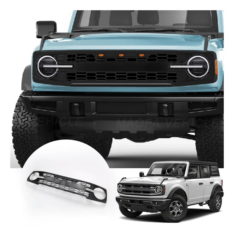2021 2022 2023 Factory price Car exterior accessories Body Kit Radiator Grille Car Front Grille for Ford Bronco 2/4 Door