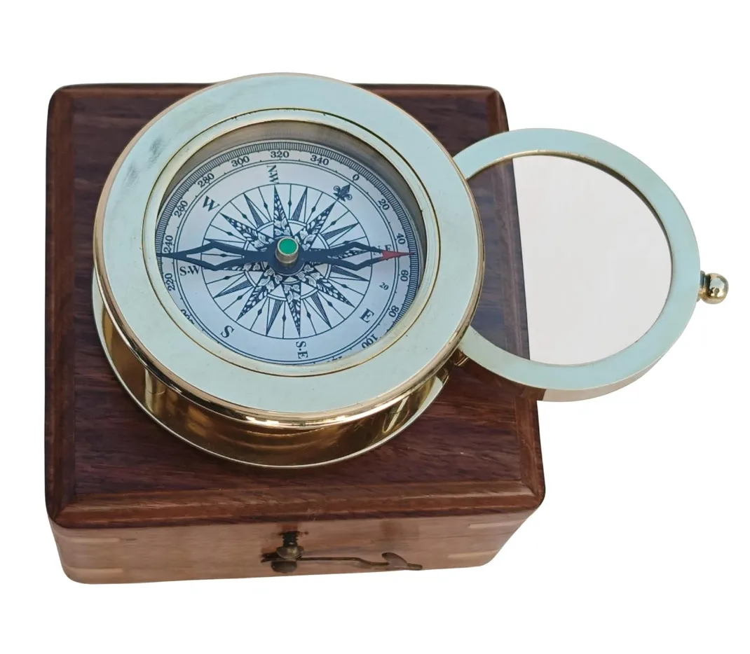 High Quality Vintage Decorative Map Compass In Wooden Box Great Gift Ideas Wooden Compass Box