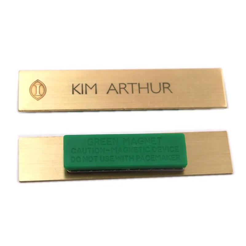 Оптовая продажа, металлический магнитный значок с именем на заказ