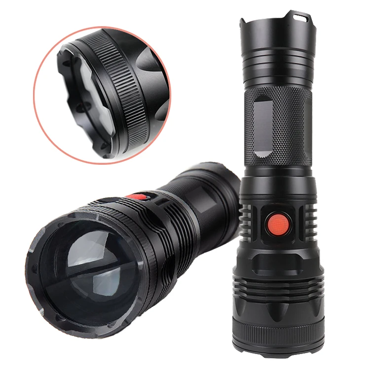 
Customized Wholesale High Power Torch Powered Led Flashlight with Laser 