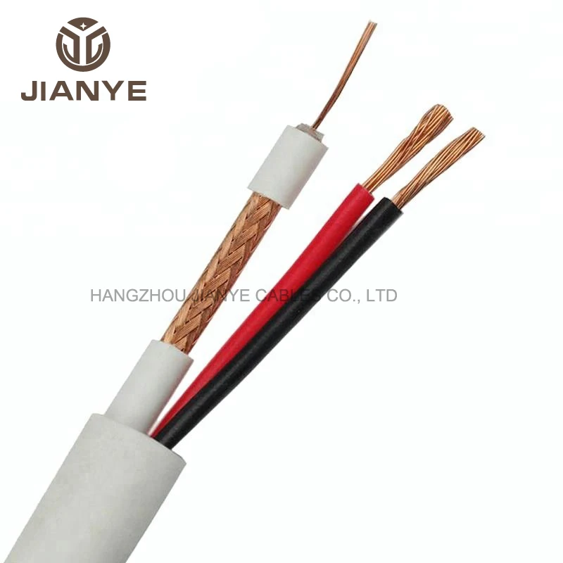 75ohm коаксиальный кабель RG59 с кабелем питания CCTV