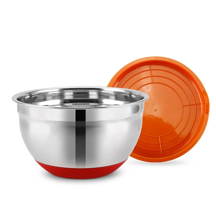 Personalized Serving Salad Bowl Lids Premium Nesting Mixing Bowl Set Colorful Round Stainless Steel with Plastic Carton Packing