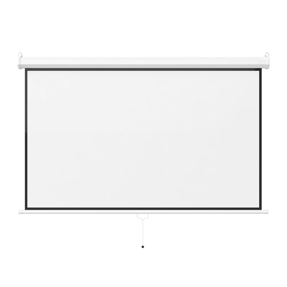 
Factory Supply White PVC Material 100 inch Wall Mounted Convenient Manual Pull Down Movie Projector Screen 