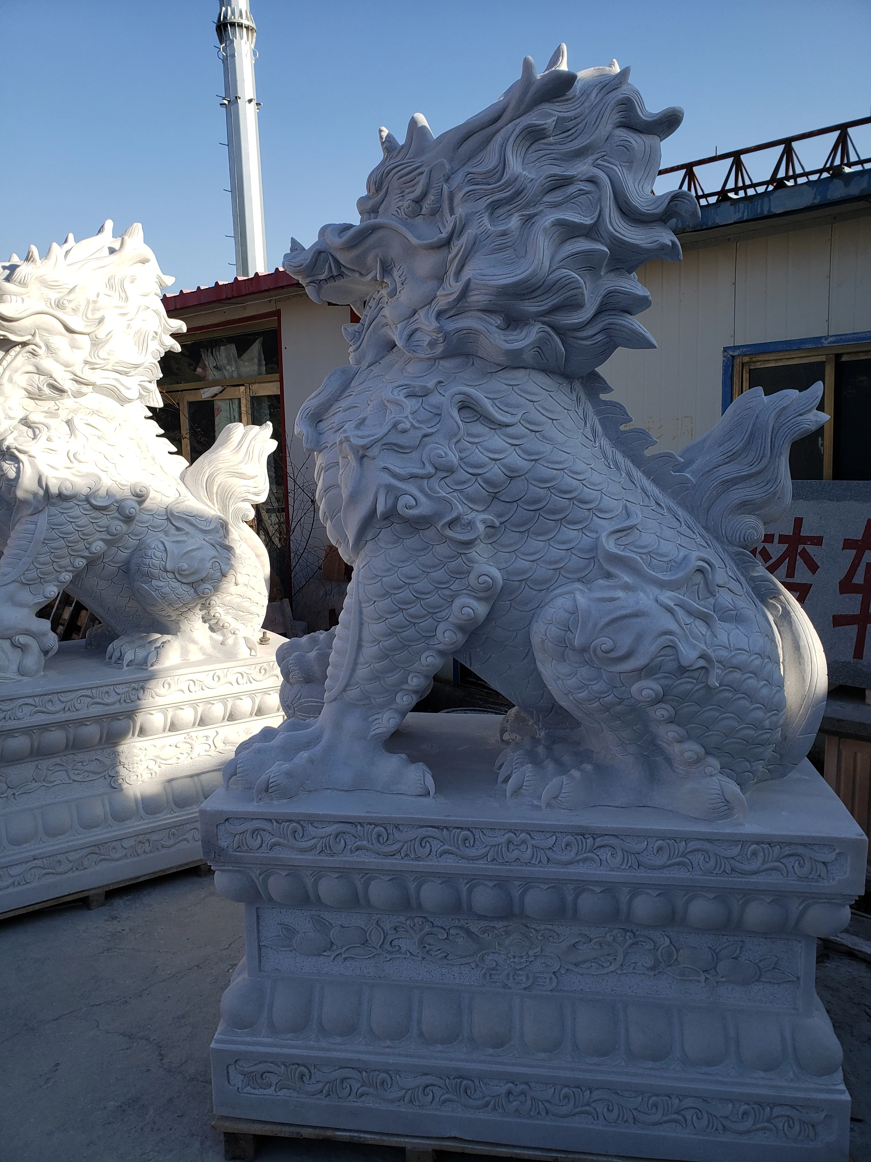 Outdoor Garden Decor Hand-carved Marble Dragon Stone Statue Sculpture Chinese Dragon Statue