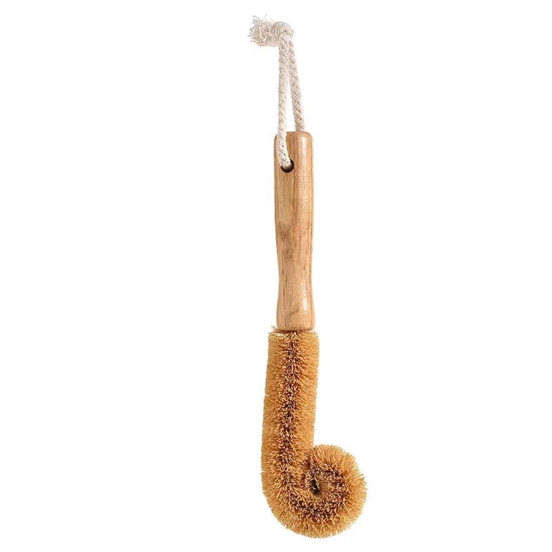 100% Biodegradable Zero Waste Natural Vegan Eco Friendly Palm Wooden Wood Bamboo Pot Bottle Kitchen Cleaning Brush
