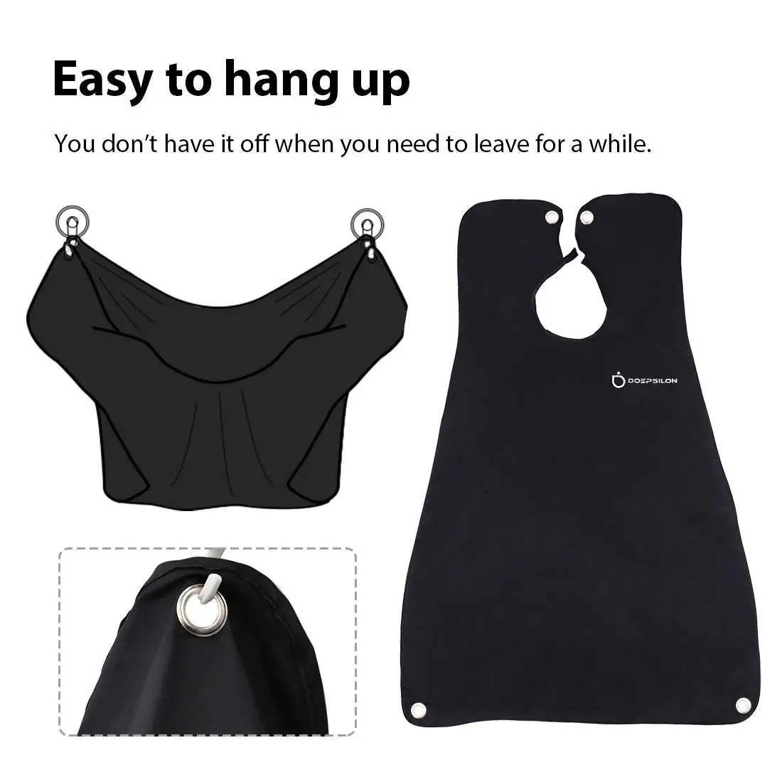 
Upgrade Beard Apron Cape Beard Catcher for Men Shaving beard bib with strong suction cup and zip bag 