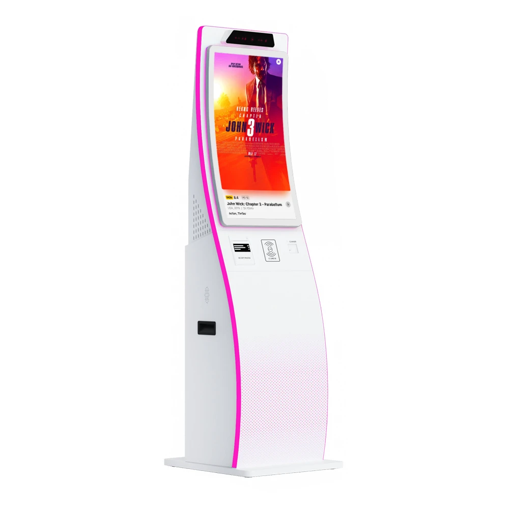 Smart Safe Quick Payment Self Ordering Kiosk 23.6 32' Curved Screen Pos Holder Self Service Kiosk Quad Core SDK LED HD Screen