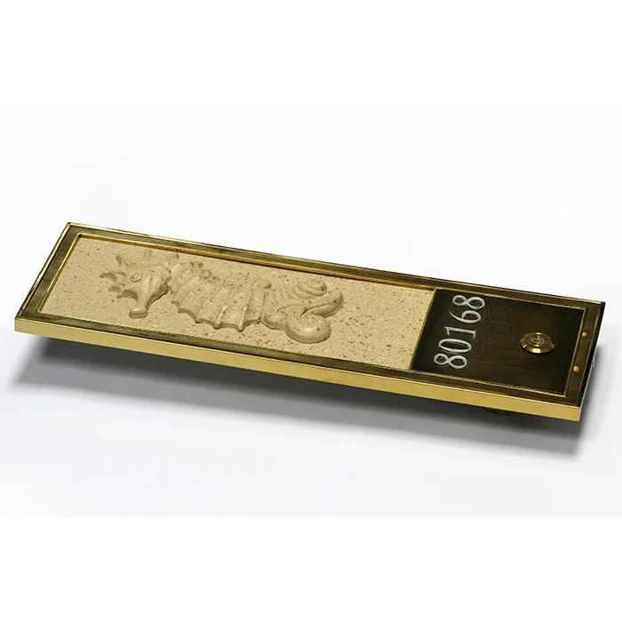 Zinc alloy big size Metal and Marble Material Luxury Hotel Room Door Number Plates