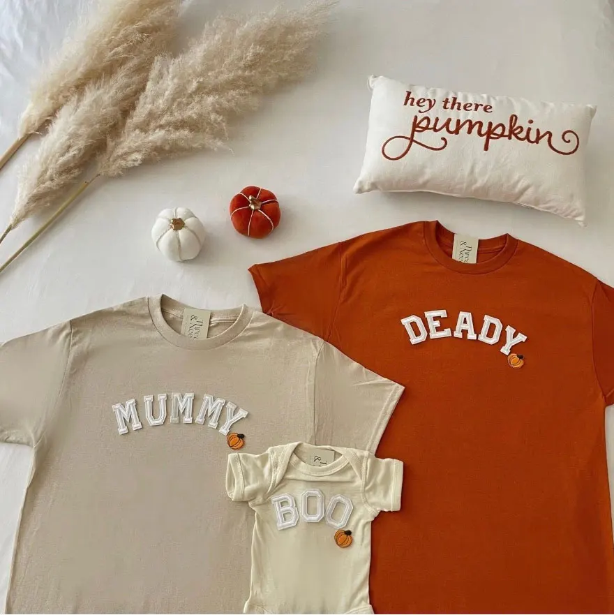 Matching family halloween mommy and me outfits newborn baby snap 100% pure cotton onesies oversized winter rompers