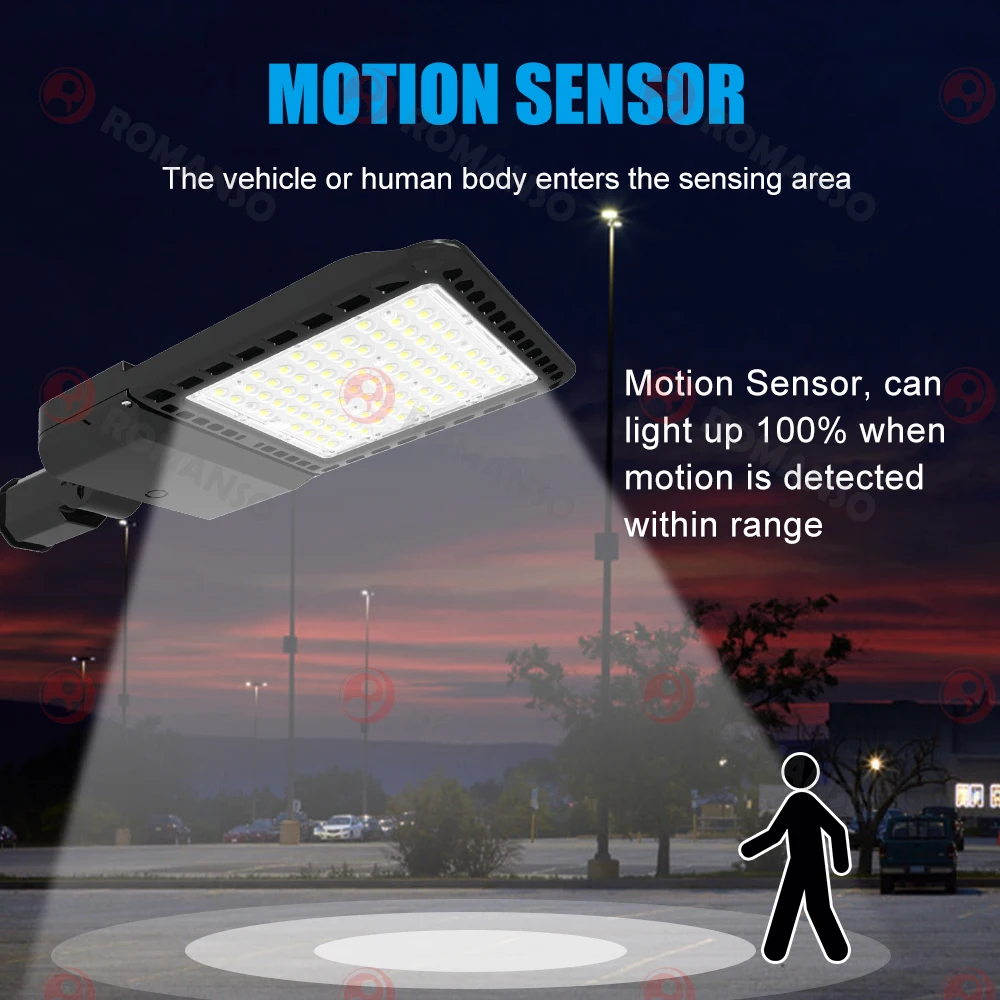ROMANSO Hot Selling Led Street Light Shoebox 100W 150W 200W 240W 300W Led Parking Lot Lighting Area Light