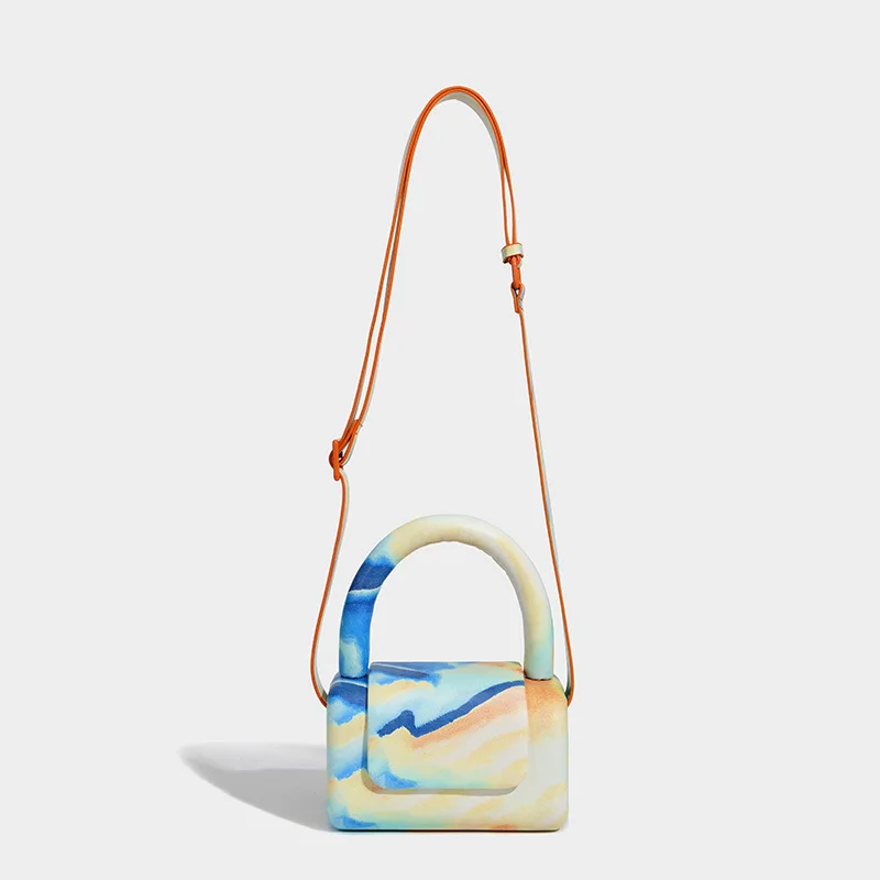 2022 New Spring Pu Leather Pillow Jelly purse Women Crossbody Messenger Bags Painting Hand Bags For Ladies