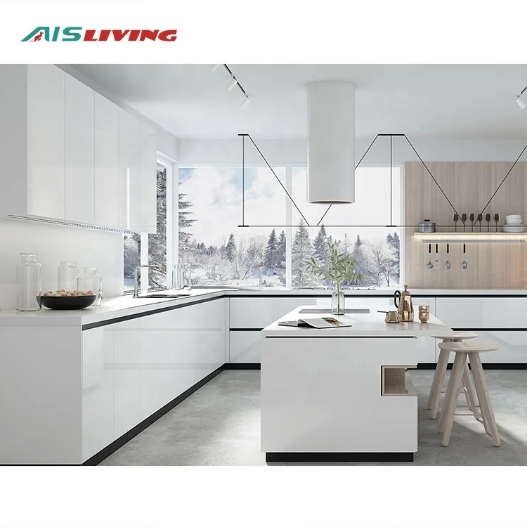 2022 New Sample China Matt Lacquer Luxury Modern High Gloss White Kitchens Furniture Islands Designs Modular Kitchen Cabinet Set
