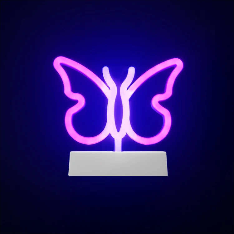 2021 supply pink led  neon tube lights popular butterfly light neon