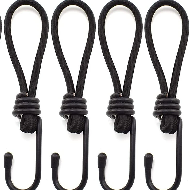 Factory direct 6mm*20cm latex bungee cord with hooks customized length, diameter, color in high quality