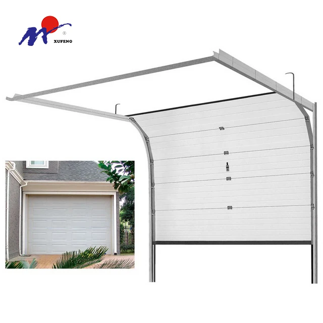 12 Wood Grain Building Vertical Sliding Double Track Wooden Galvanized Garage Door