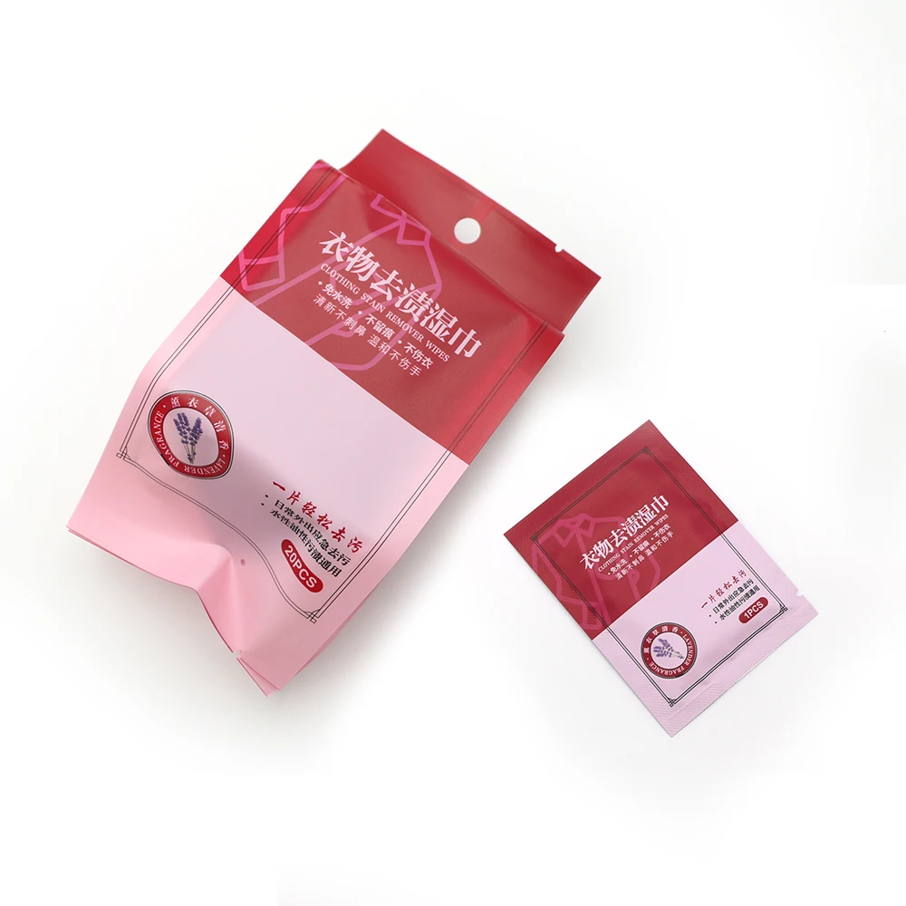 Disposable Cloth Wipes 20Pcs Packed Surface Active Agent Non-Woven Fabric Down Coat Clothes Cleaning Wet Wipes