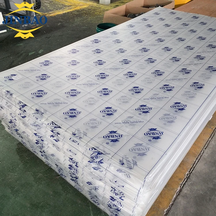 JINBAO  Manufacturing Customized size clear 4ft*8ft 100% transparente color white price colour frosted acrylic sheet