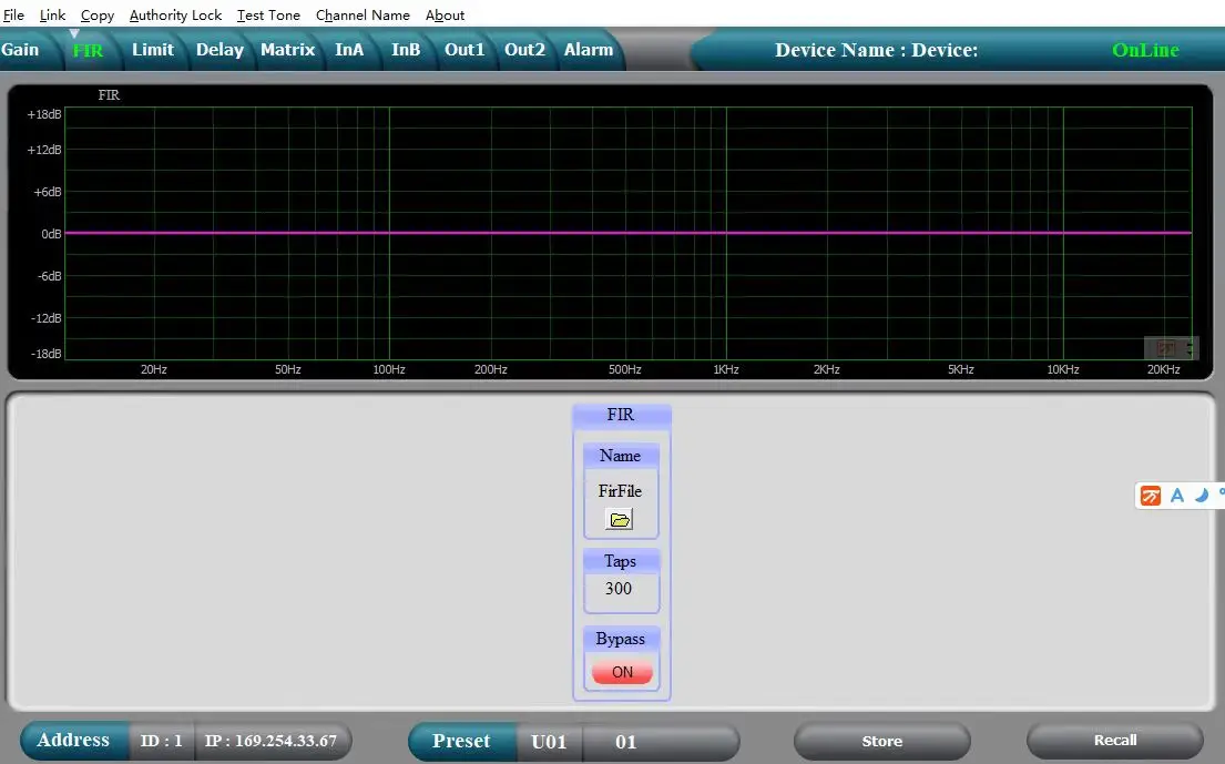 Power amplifier module D class plate board with dante card control audio processor speaker subwoofer active array sound system