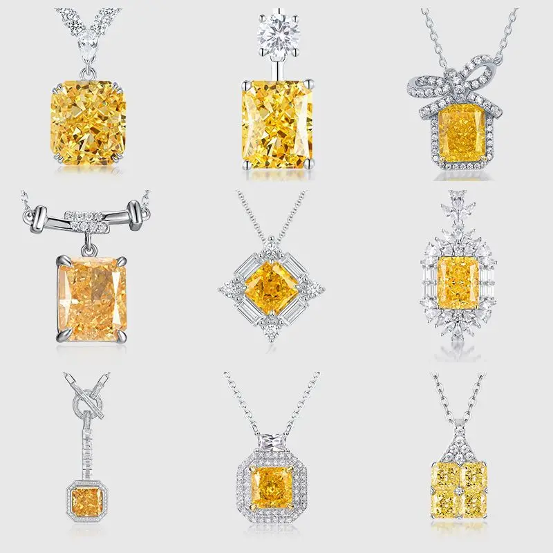 Sunnice accept oem odm s925 real sterling silver jewelry sets high quality 925 fine necklaces with emerald diamonds chains