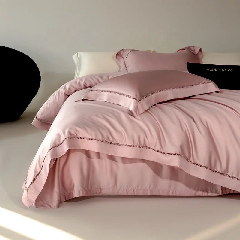 Комплект постельного белья из 100% эвкалипта Tencel Lyocell шелковистый мягкий и гладкий бамбуковый охлаждающий пододеяльник
