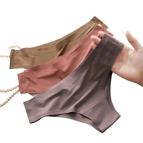 High Quality Ice Silk Thong Sexy Women Panties Seamless G String Briefs T Back for Girls Underwear Ladies Underpants