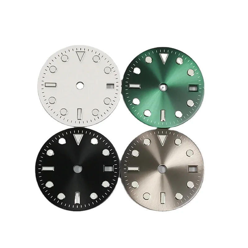 New 29MM no logo GMT modified four-pin dial accessories luminous dial fit Japanese NH34 movement