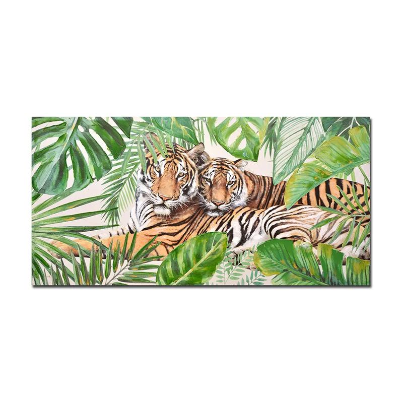 
Hot Selling Print Painting Animal Oil Modern Tiger Picture on Canvas Ready to Hang Handpainted 