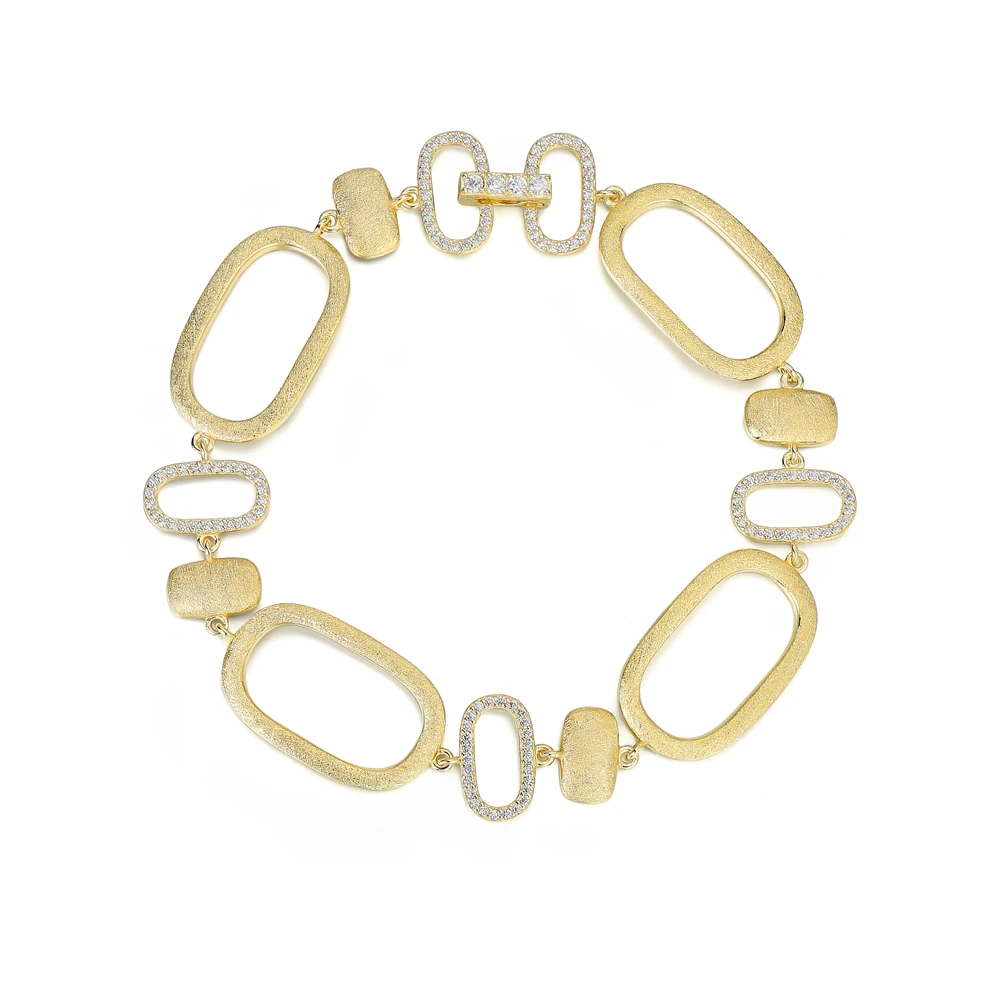 925 sterling silver pave stone handmade set jewelry fashion wholesale 14k solid Gold matte gold vermeil Bracelets for women