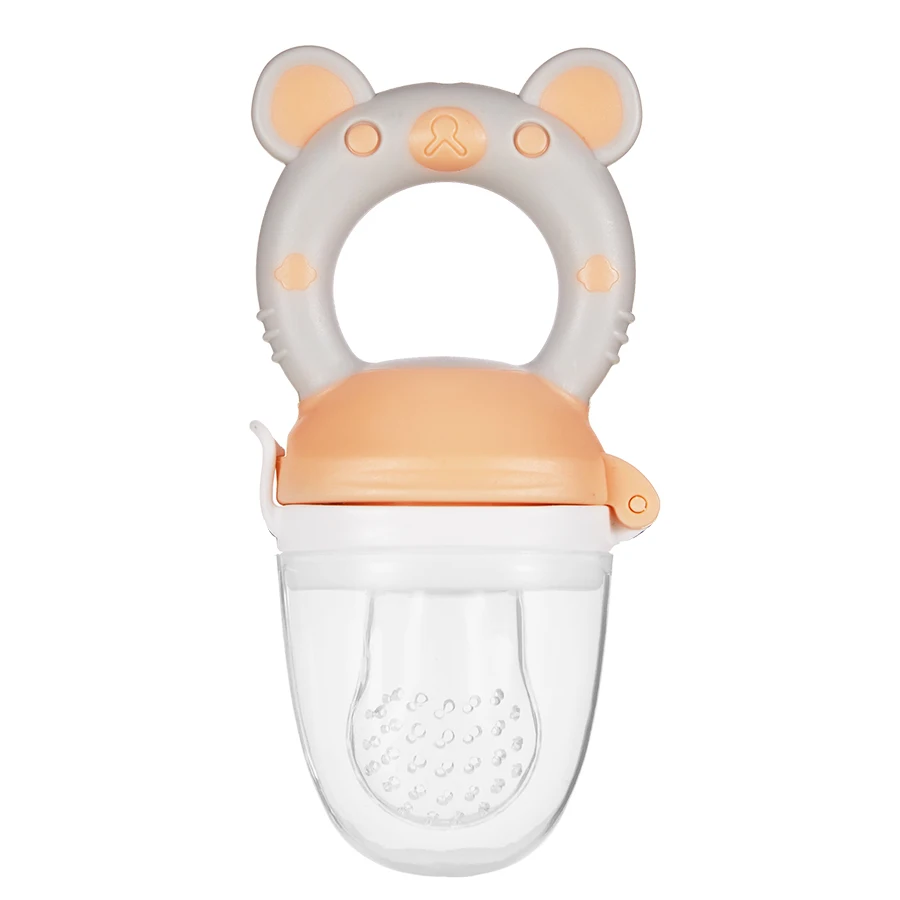 Customized BPA Free Baby Fruit Feeder Fresh Food Baby Teether Soother Teething Soft Safe Silicone Pouches