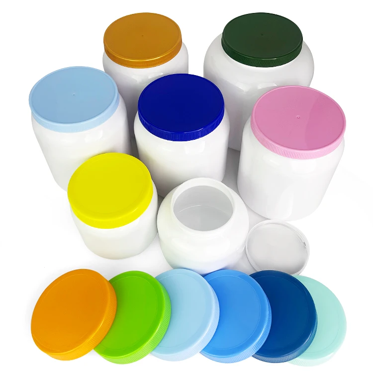 Factory Direct Recycled Food Grade Round PET Plastic Bottles Powder Jars Cans Milk Protein Powder Container