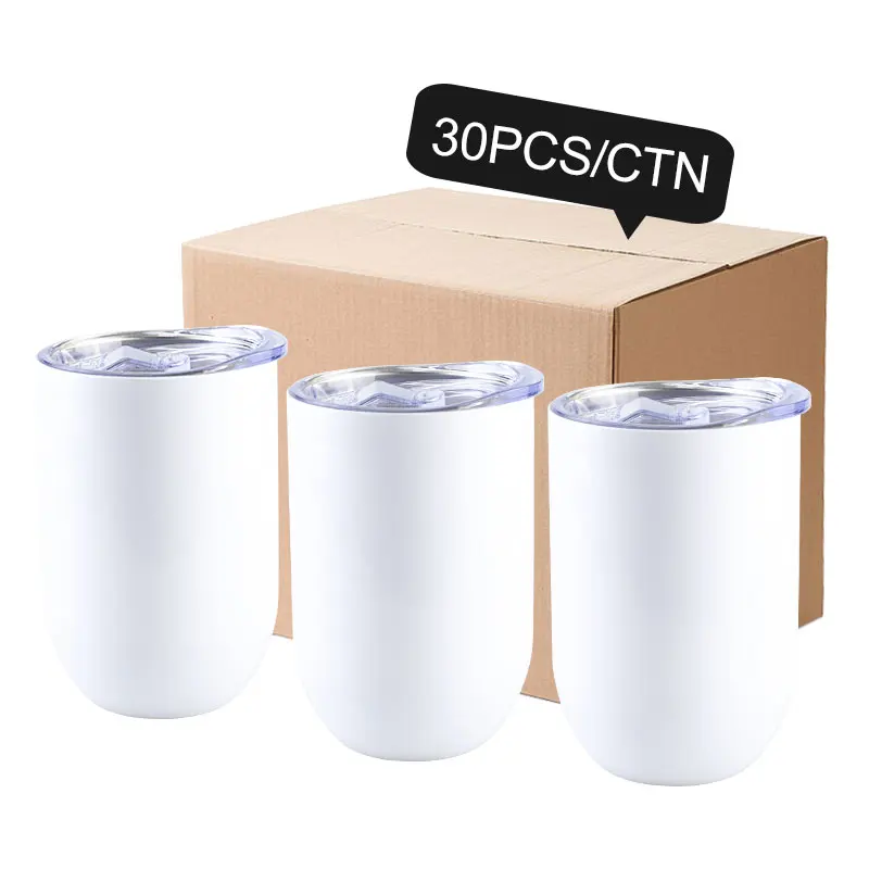 12oz straight sublimation custom insulated thermal cup stainless steel stemless straight wine tumblers with lid