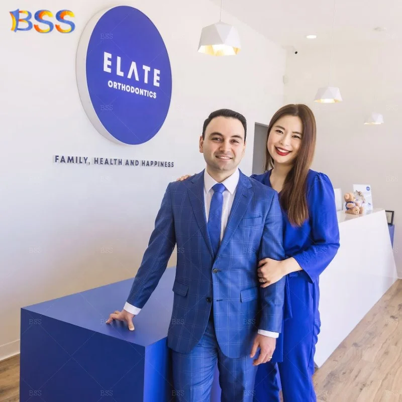 Dental Front Counter Interior Design Ultra Modern Latest Best Quality Artificial Marble Blue Front Counter Dental Office