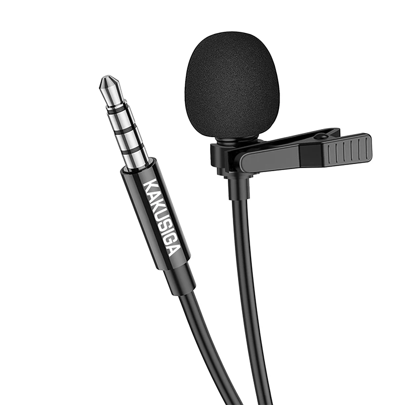 KAKU Manufacturer New 3.5mm Portable lapel microphone for meeting/live/interview/online class recording Speak