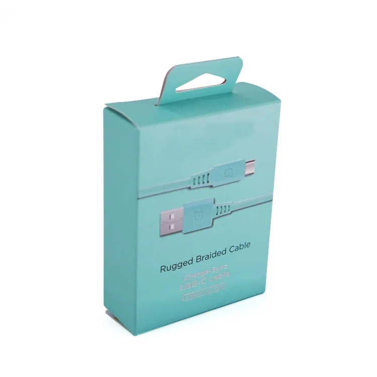 Charge-Sync Usb Cable Paper Box Custom Usb Cable Packaging Box Usb Cable White Paper Box Packaging