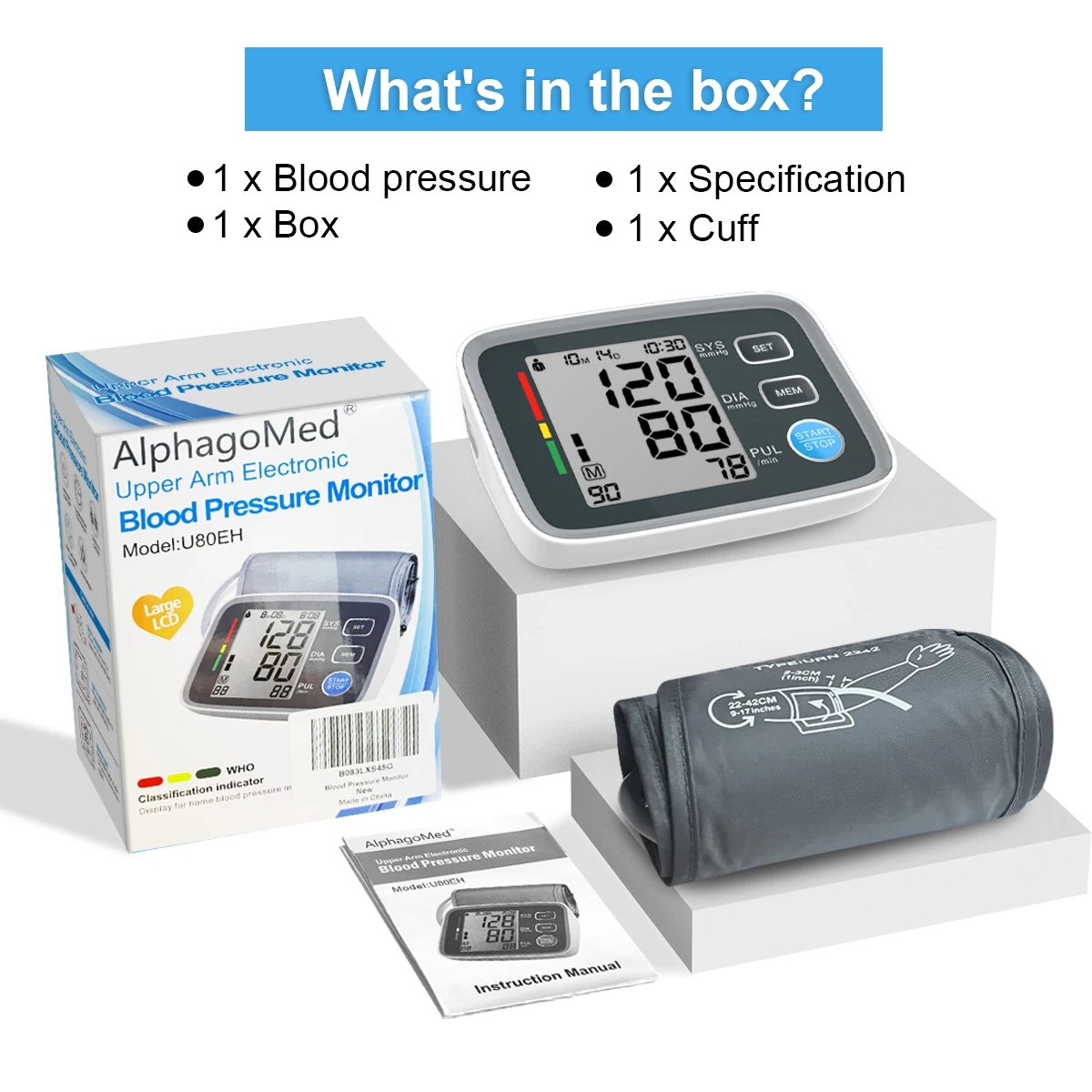 CE MDR Certified Blood Pressure Monitor And Heart Rate Monitor Big Screen Digital Upper Arm Blood Pressure Monitor BP Machine