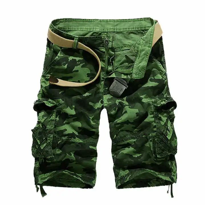 RTSAN-721 Hot selling Causal camo short shorts for summer running Male fashion cargo Cotton camo men pants with big pockets