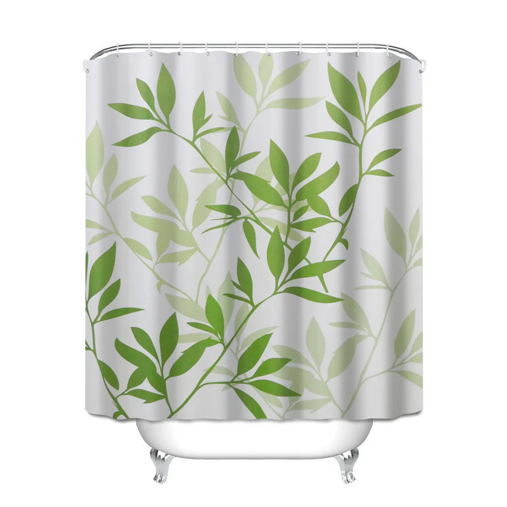 Cross-border 3D digital direct injection technology bamboo shower curtain bathroom partition curtain