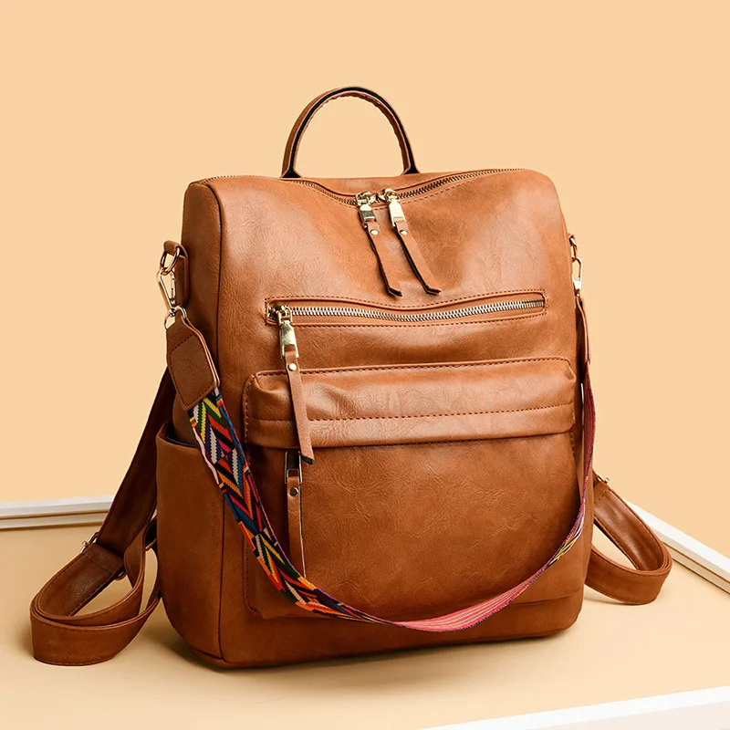 Womens Backpack Purse Leather Anti-theft Large Fashion Designer Travel Bag Ladies Shoulder Bags