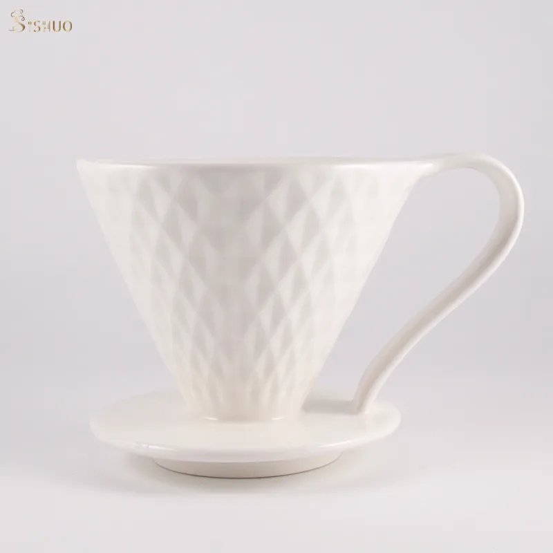 V1 V2 Wholesale Multi Color  Portable Pink Ceramic Porcelain Coffee Dripper Filter