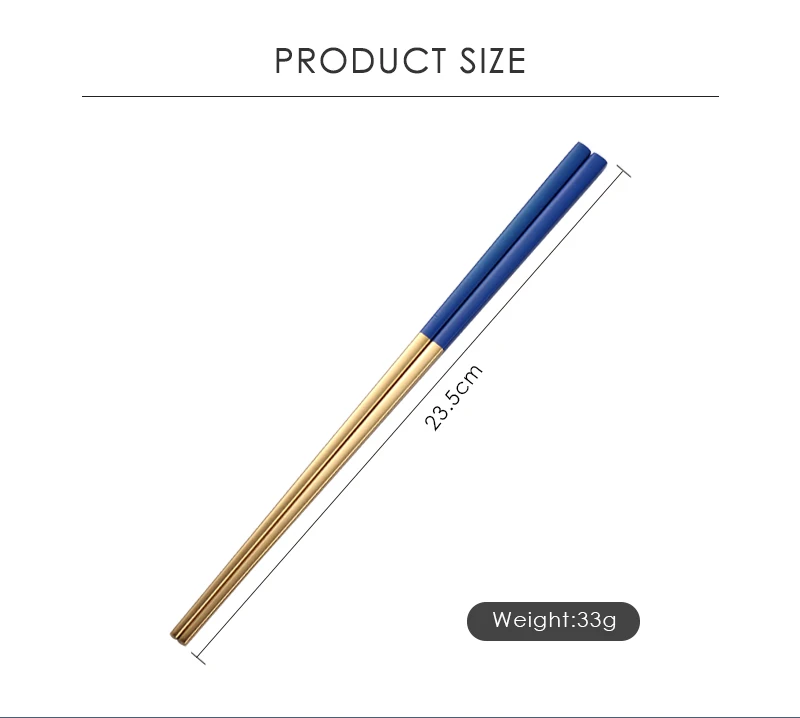 Premium Japanese Inox Diamond Special Blue Metal Chop Sticks Set Gift Box Logo Stainless Steel Cooking Chopsticks
