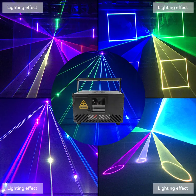 Высокая мощность 1 Вт RGB полноцветные лазерные анимационные сценические огни высокой яркости