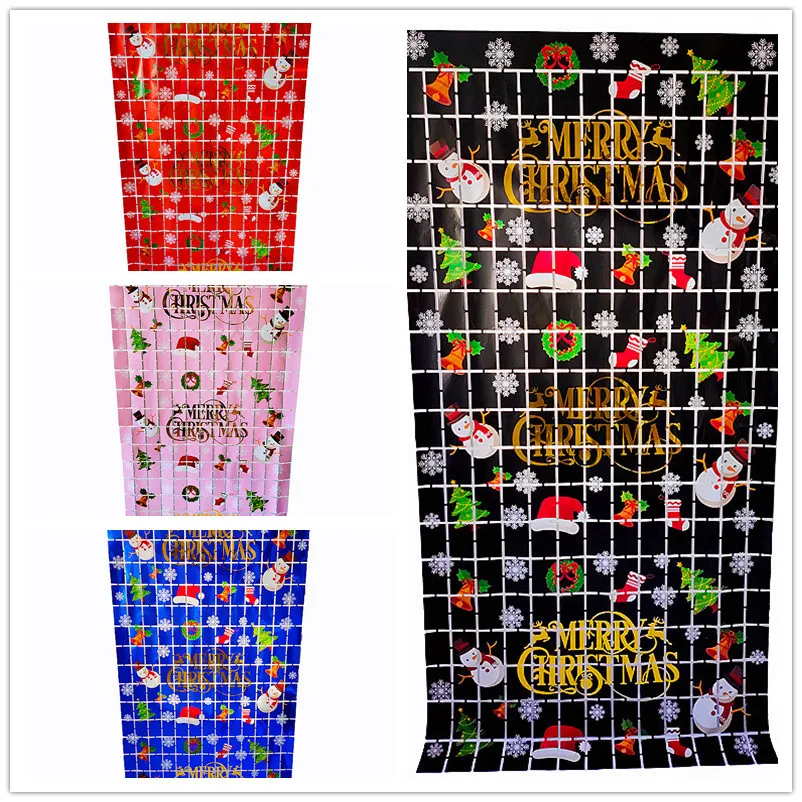 Square Christmas Rain Silk Door Curtain Square Christmas Fringe Curtain Party Scene Decoration