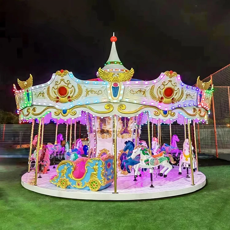 16 seats Large Carousel Horse Ride Amusement Park Equipment Merry go Round
