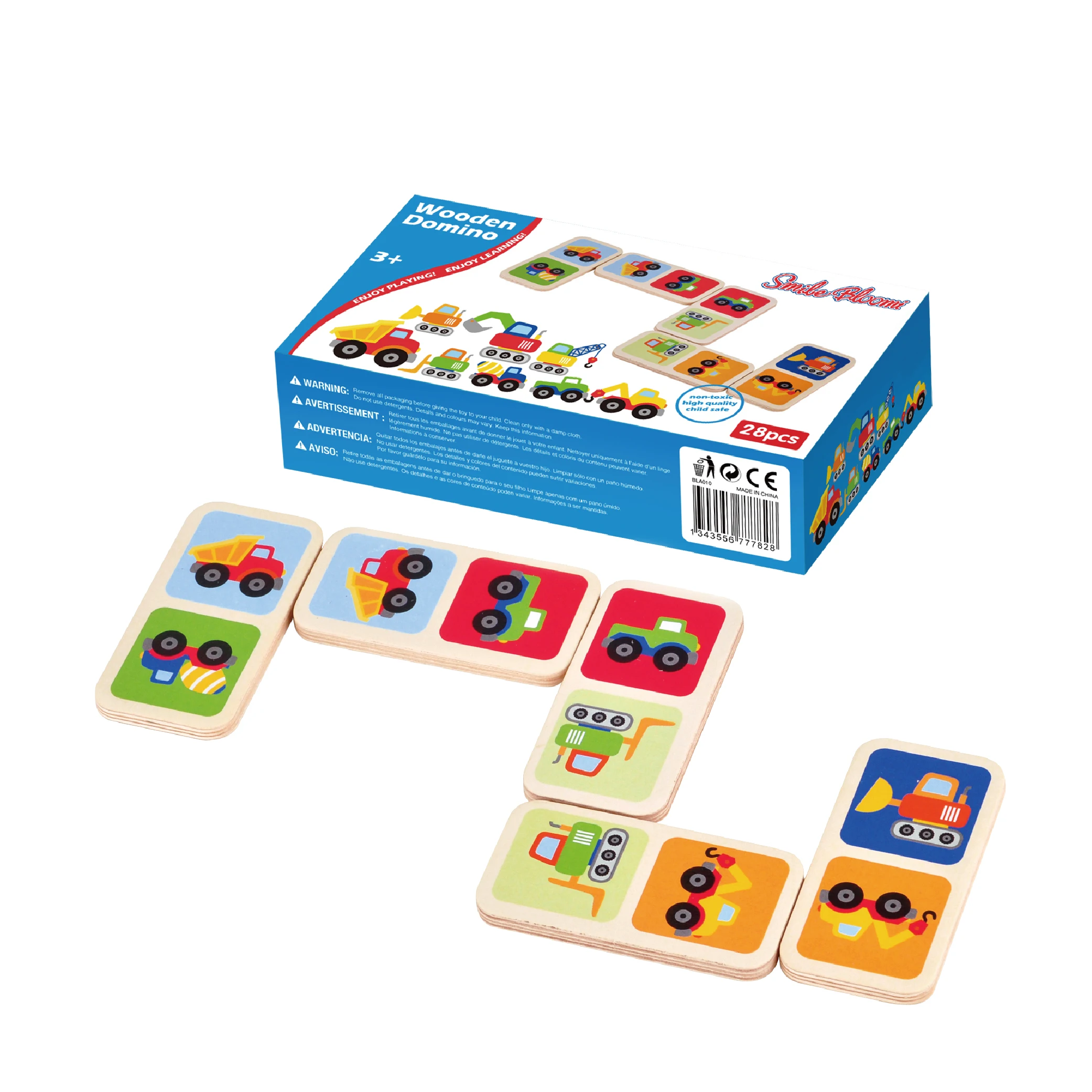 Wooden Montesorri 28 pcs Insect design Domino Game Wood Educational Toys For Kids