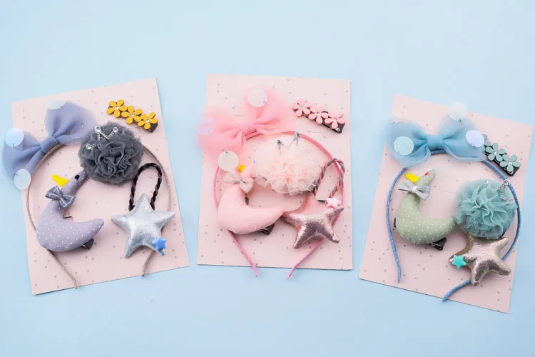 New cute children star-shaped hairpin headwear,diy handmade baby girls kids glitter sequin hair clip