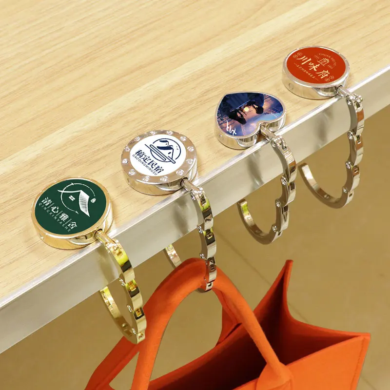 Xun Xin Foldable Purse Hook for Table Folding Handbag Hanger Personalized Letters Collection Desk Purse Holder for Women Bag