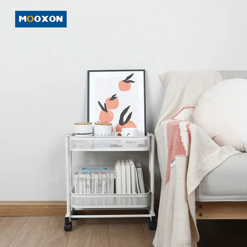 Kitchen Storage Metal Trolleys And Hotel Carts Stable And Durable Mesh Trolley Cart Push with Silent Wheel