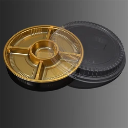 Mousse Mini PET Plastic Cake Container Tray For Cakes Clear Blister Disposable Round Food Packaging Golden Cake Box With Lid