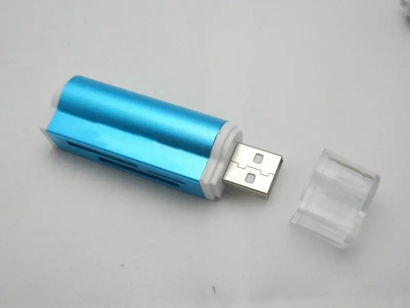 Алюминиевый сплав металлический все в одном Внешний USB кардридер считыватель карт памяти с несколькими