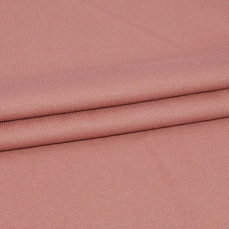 
Rayon Nylon Spandex MX 2x1 Rib Knit Fabric NR Polyester Pink Solid Color Custom Printing Fabric 
